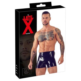 Latex-Pants mit Penishülle und Analkondom schwarz XL