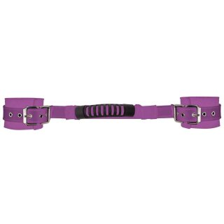 Adjustable Leather Handcuffs - Purple