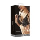 Ouch! Plush Leather Hand Cuffs - Black