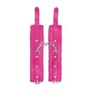 Ouch! Plush Leather Hand Cuffs - Pink