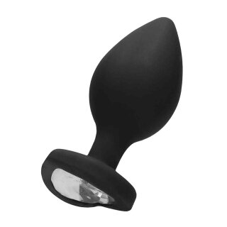 Diamond Heart Butt Plug - Extra Large - Black 4,1 cm