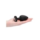 Diamond Heart Butt Plug - Extra Large - Black 4,1 cm