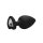 Diamond Heart Butt Plug - Extra Large - Black 4,1 cm
