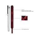 Ouch! - Luxury Collar With Leash - Burgundy