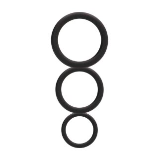 Round Cock Ring Set Black