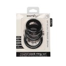 Round Cock Ring Set Black