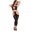 Pink Lipstick Road Trip 2pc Hotpant Set Black One Size