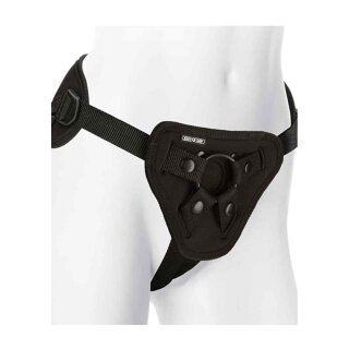 Supreme Harness With Vibrating Plug - Black
