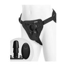 Supreme Harness With Vibrating Plug - Black