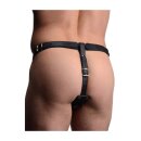 Male Harness with Silicone Anal Plug - Black