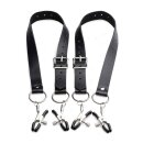 Spread Labia Spreader Straps with Clamps - Black