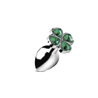 Lucky Clover Gem - Small Anal Plug - Silver