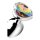 Rainbow Prism Heart Anal Plug - Small - Silver