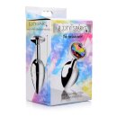 Rainbow Prism Gem Anal Plug - Medium - Silver 3,3 cm