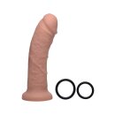 Brazen 8" Silicone Dildo with Harness - Flesh