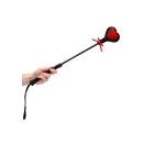 Ouch! Crop Black Heart With Red Lace Large