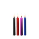 Shots small teasing wax candles 4 pieces black, red, pink, blue