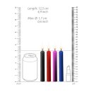 Shots small teasing wax candles 4 pieces black, red, pink, blue