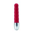 Discretion Ribbed Mini Vibrator - Red