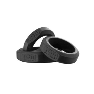 3 Piece Silicone Cock Ring Set - Black