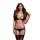 Baci - Lacy Bra Garter & Open Crotch Panty One Size Black
