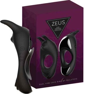 FeelzToys  Zeus Dual Vibe Cock Ring Black